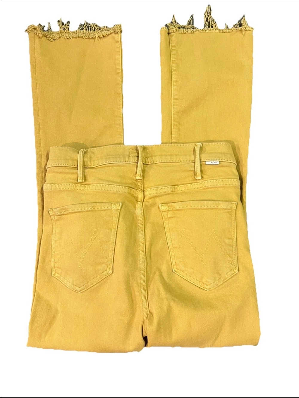 Mother high waisted Hustler ankle fray Beige 27 Modern California Retro Style - Picture 8 of 9